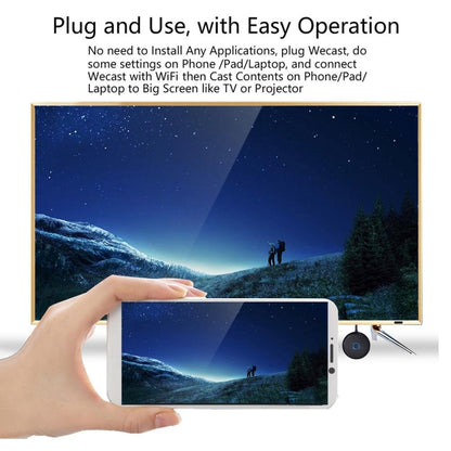 E89BK 2.4GHz / 5GHz WiFi Wireless Display Dongle Receiver Horizontal And Vertical Screen Streaming Media Player HDTV Stick