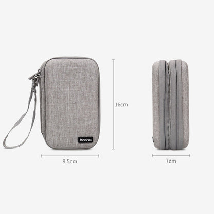 Baona BN-F027 Double-Layer Mobile Hard Disk Storage Bag EVA Hard Shell Hard Disk Protective Cover, Gray, Black