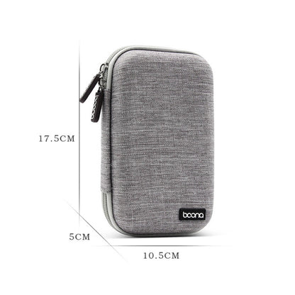 Baona BN-F010 2.5 inch Mobile Hard Disk Single Layer Storage Bag Power Bank Protection Storage Bag, Gray, Black