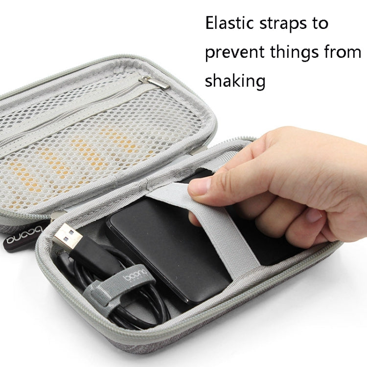 Baona BN-F010 2.5 inch Mobile Hard Disk Single Layer Storage Bag Power Bank Protection Storage Bag, Gray, Black