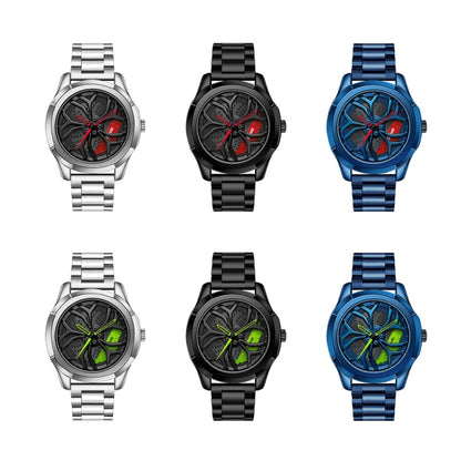 SANDA P1065 Wheel Series Casual Steel Band Quartz Watch For Men, For Men Blue Red, For Men Black Red, For Men Silver Red, For Men Blue Green, For Men Black Green, For Men Silver Green