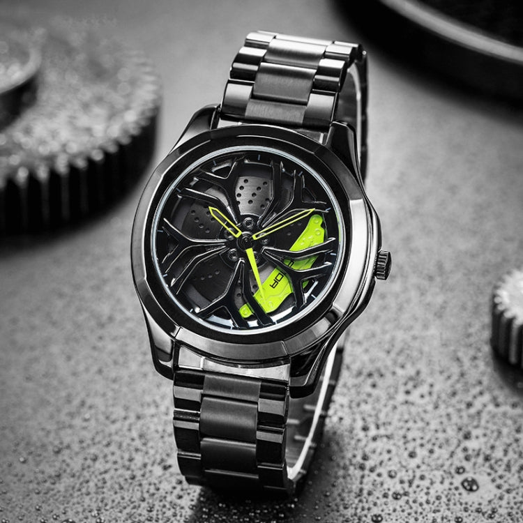 SANDA P1065 Wheel Series Casual Steel Band Quartz Watch For Men, For Men Blue Green, For Men Black Green, For Men Silver Green, For Men Blue Red, For Men Black Red, For Men Silver Red