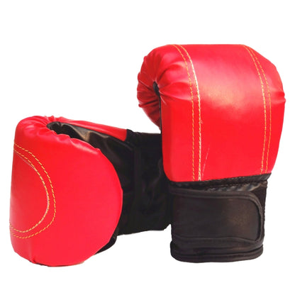 Adult Boxing Gloves Fighting Boxing Punching Half-finger Gloves, Red, Black