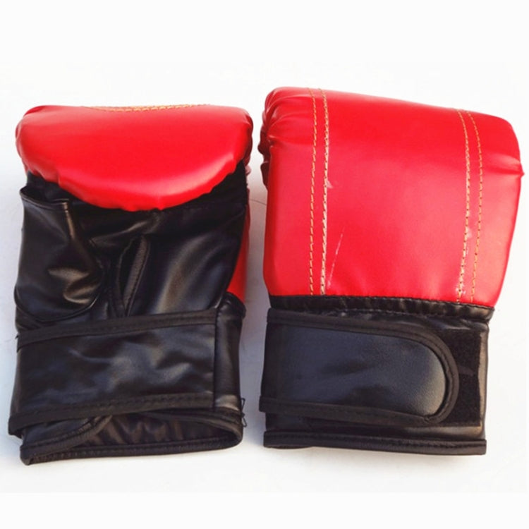 Adult Boxing Gloves Fighting Boxing Punching Half-finger Gloves, Red, Black