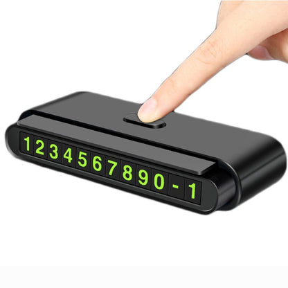 2 PCS One-Click Automatic Hiding Temporary Parking Signs For Cars, 2 PCS Black - Green Numbers, 2 PCS White - Green Numbers