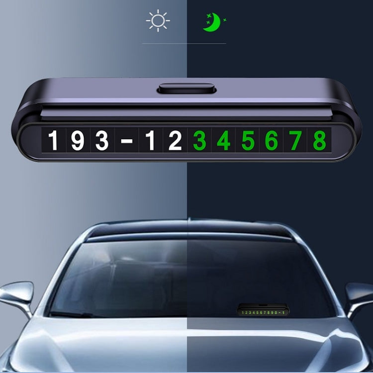 2 PCS One-Click Automatic Hiding Temporary Parking Signs For Cars, 2 PCS Black - Green Numbers, 2 PCS White - Green Numbers