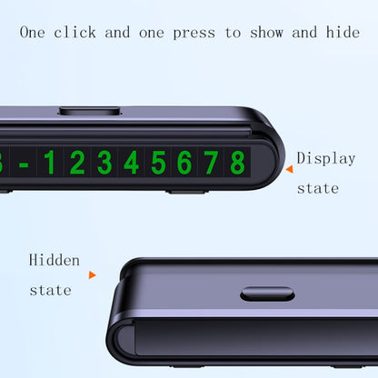 2 PCS One-Click Automatic Hiding Temporary Parking Signs For Cars, 2 PCS Black - Green Numbers, 2 PCS White - Green Numbers