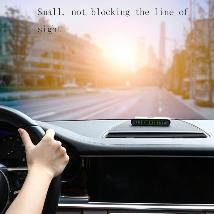 2 PCS One-Click Automatic Hiding Temporary Parking Signs For Cars, 2 PCS Black - Green Numbers, 2 PCS White - Green Numbers