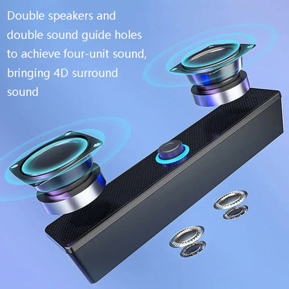 LeerFel Long Computer Wired Speaker Heavy Wellness Computer Multimedia Audio, 350TS (with Blueteeth), 350T (without Bluetooth)