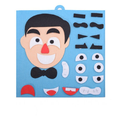 DIY Emotion Puzzle Toys Creative Non-woven Facial Expression Stickers Kids Educational Learning Toys