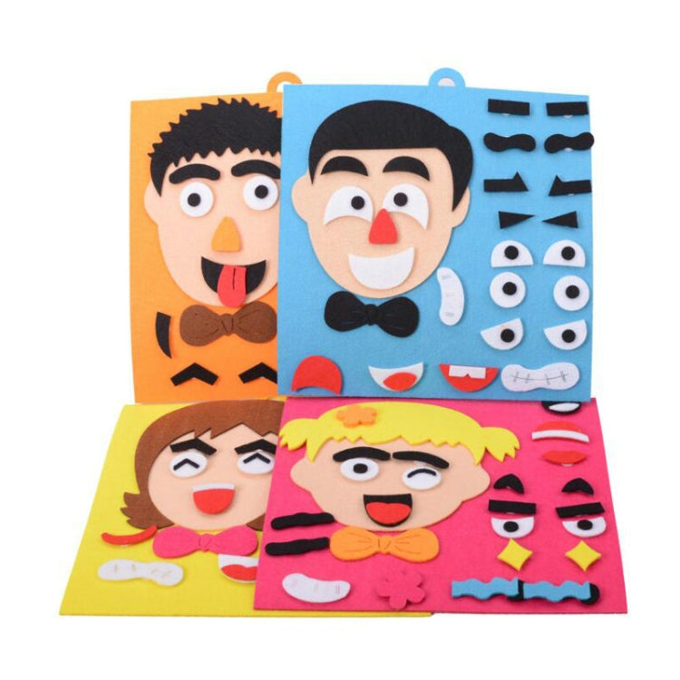 DIY Emotion Puzzle Toys Creative Non-woven Facial Expression Stickers Kids Educational Learning Toys