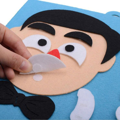 DIY Emotion Puzzle Toys Creative Non-woven Facial Expression Stickers Kids Educational Learning Toys