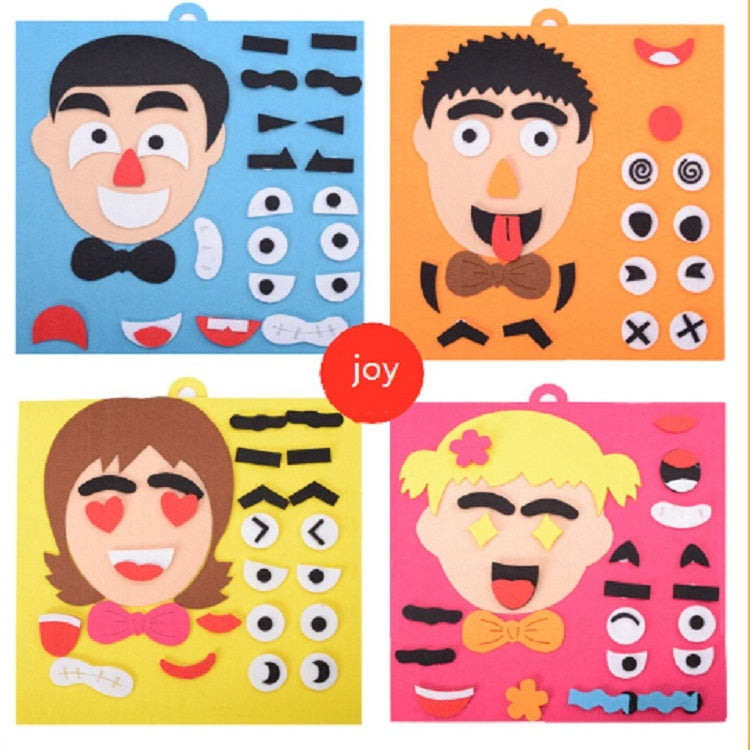 DIY Emotion Puzzle Toys Creative Non-woven Facial Expression Stickers Kids Educational Learning Toys