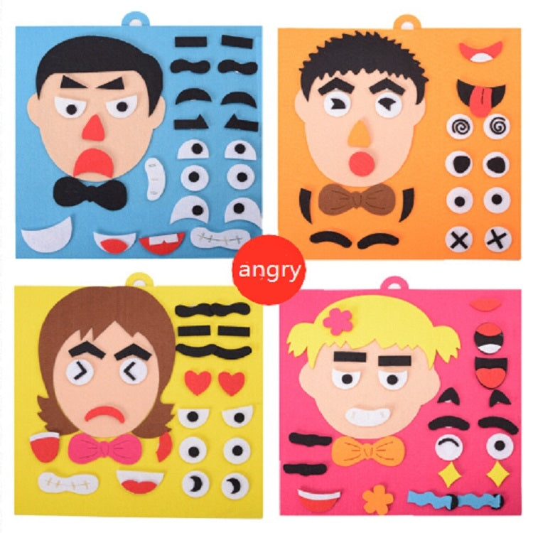 DIY Emotion Puzzle Toys Creative Non-woven Facial Expression Stickers Kids Educational Learning Toys