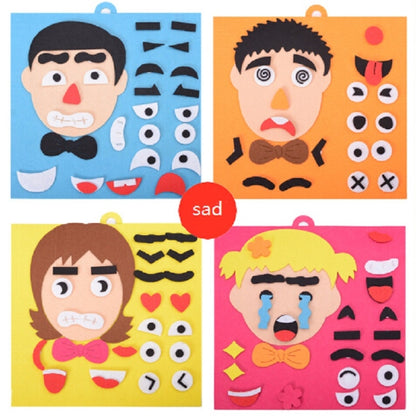 DIY Emotion Puzzle Toys Creative Non-woven Facial Expression Stickers Kids Educational Learning Toys