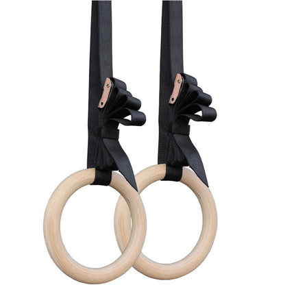 1 Pair Adult Fitness Gymnastics Training Wooden Rings Indoor Fitness Equipment, with 2.8cm Webbing 28mm, with 3.8cm Webbing 28mm, with 2.8cm Webbing 32mm, with 3.8cm Webbing 32mm