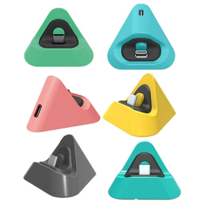 2 PCS DOBE TNS-19062 Host Charging Bottom Portable Triangle Game Console Charger For Switch / Lite, Yellow, Blue Green, Gray, Dynamic Green, Coral Red, Dynamic Blue