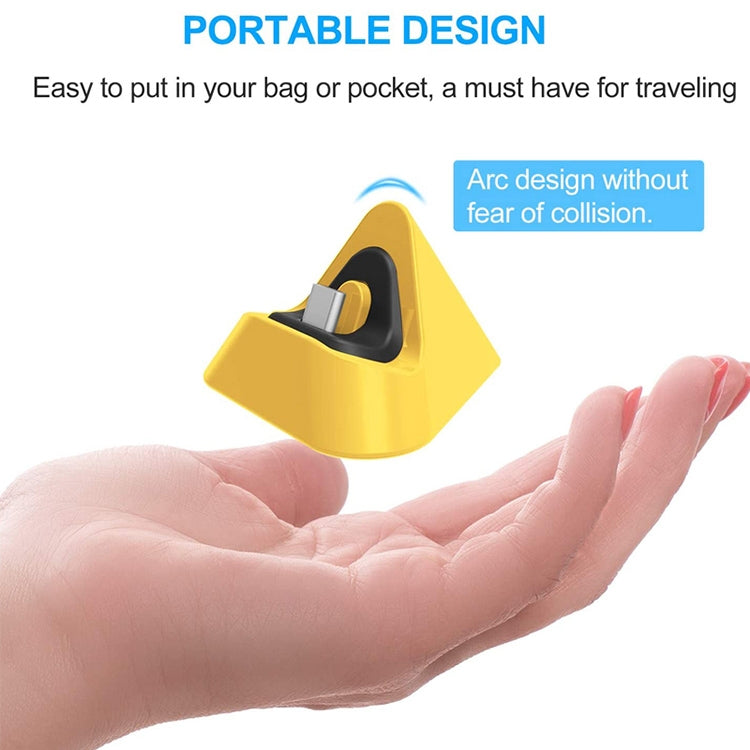 2 PCS DOBE TNS-19062 Host Charging Bottom Portable Triangle Game Console Charger For Switch / Lite, Yellow, Blue Green, Gray, Dynamic Green, Coral Red, Dynamic Blue