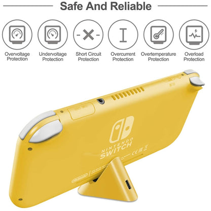 2 PCS DOBE TNS-19062 Host Charging Bottom Portable Triangle Game Console Charger For Switch / Lite, Yellow, Blue Green, Gray, Dynamic Green, Coral Red, Dynamic Blue