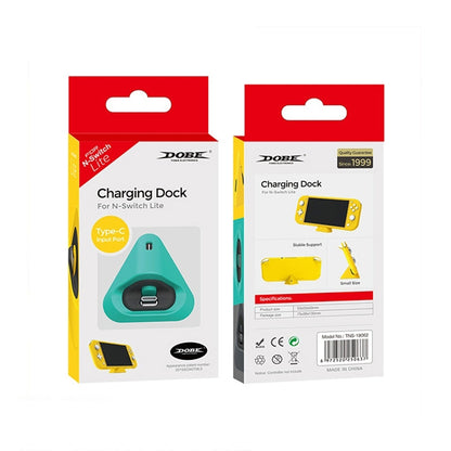 2 PCS DOBE TNS-19062 Host Charging Bottom Portable Triangle Game Console Charger For Switch / Lite, Yellow, Blue Green, Gray, Dynamic Green, Coral Red, Dynamic Blue