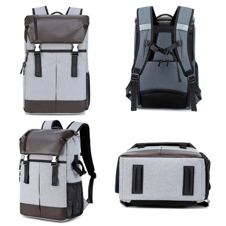 C3081 Camera  Computer Shoulder Digital Camera Bag Large Capacity Photography Backpack, Light Grey, Dark Gray