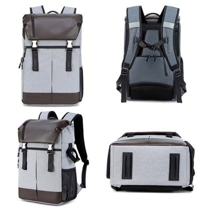 C3081 Camera  Computer Shoulder Digital Camera Bag Large Capacity Photography Backpack, Light Grey, Dark Gray