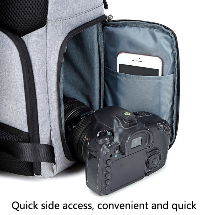 C3081 Camera  Computer Shoulder Digital Camera Bag Large Capacity Photography Backpack, Light Grey, Dark Gray