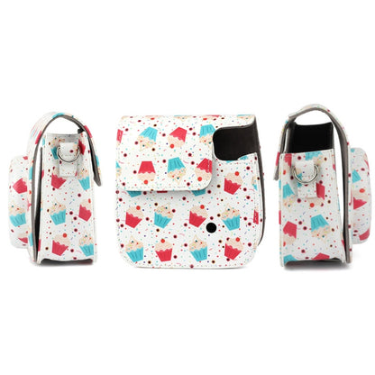 Full Body Camera PU Leather Case Bag with Strap for FUJIFILM instax mini 9 / mini 8+ / mini 8, Ice Cream Cake, Dessert Series
