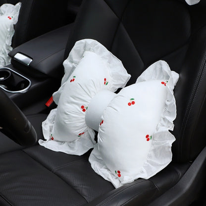 Bow Car Head Pillow Car Seat Neck Pillow Comfortable Cotton Car Supplies, Sun Flower Headrest, Sun Flower Lumbar Pillow, Cherry Headrest, Cherry Lumbar Pillow