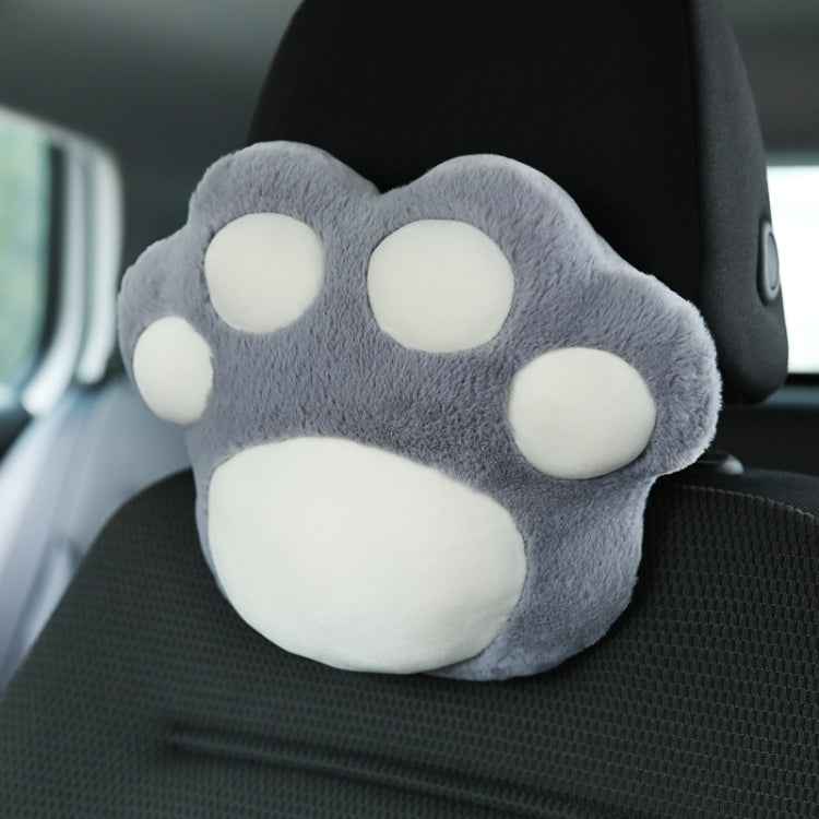 Car Plush Head Pillow Cat Claw Car Neck Pillow Car Female Decorative Supplies, Pink Headrest, Gray Headrest, Pink Shoulder Pad, Gray Shoulder Pad