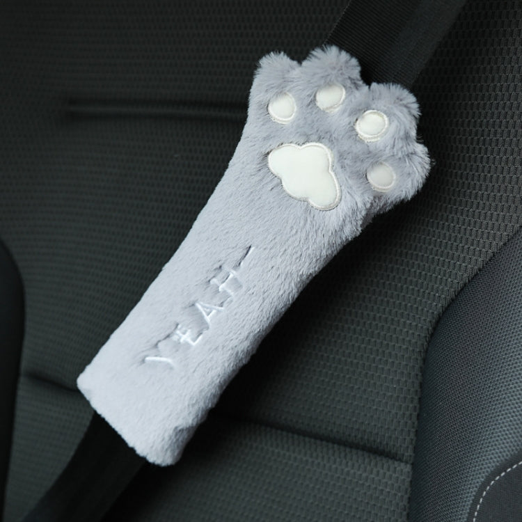 Car Plush Head Pillow Cat Claw Car Neck Pillow Car Female Decorative Supplies, Pink Headrest, Gray Headrest, Pink Shoulder Pad, Gray Shoulder Pad