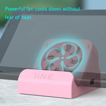 IINE Portable Video Conversion Base With Fan Cooling HDMI Video Converter For Nintendo Switch, Green-L390, Black-L388, Pink-L389, Yellow-L391
