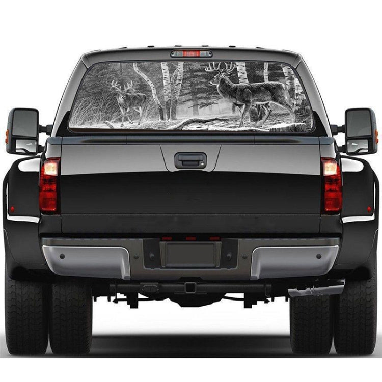 D-828 Forest Hunting Deer Rear Window Glass Stickers Truck SUV Car Post-Gear Window Stickers, 135X36cm, D-828