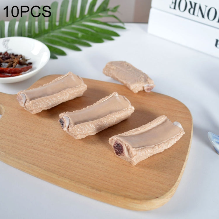 10 PCS Simulation Ribs Model Food Model Shoot Props, Caramel Color, Original Color