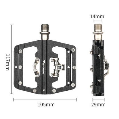 WEST BIKING Bicycle Aluminum Alloy Dual-Purpose Self-Locking Pedals, YP0802084