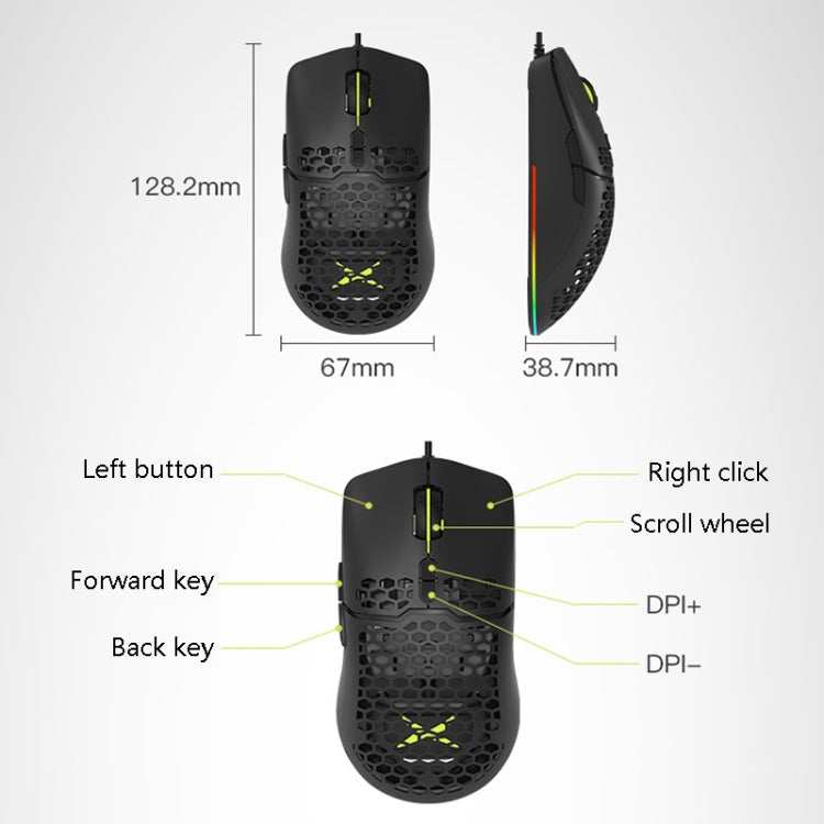 DELUX M700BU 7 Keys Wired Games Mouse Desktop Wired Mouse, Style:, 3325 (Support 10000DPI), 3389 (Support 16000DPI)