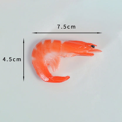 3 PCS Simulation Shrimp Camera Props Children Play House Toys, Big Red Shrimp, Big Green Shrimp, Big Grilled Shrimp