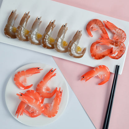 3 PCS Simulation Shrimp Camera Props Children Play House Toys, Big Red Shrimp, Big Green Shrimp, Big Grilled Shrimp
