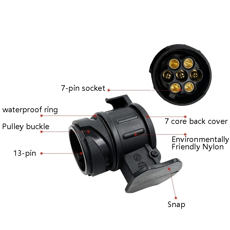 2 PCS VS1130E-M 13 Turn 7 Core Mini Converted Head Trailer RV Connector EU Plug, 13 Turn 7 Core