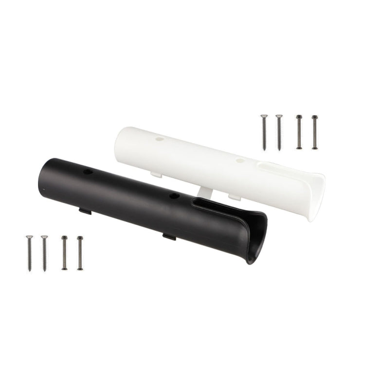 2 PCS Plastic Nylon Single Rod Holder Single Tube Rod Holder Marine Yacht Rod Barrel, Black, White