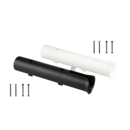 2 PCS Plastic Nylon Single Rod Holder Single Tube Rod Holder Marine Yacht Rod Barrel, Black, White