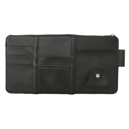 2 PCS Auto Sun Visor Card Clip Business Card Glasses Clip Zipper Car Mobile Phone Document Folder, Gray, Beige, Black, Red, Pink, Blue
