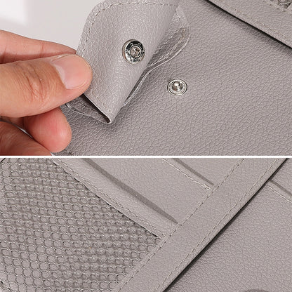 2 PCS Auto Sun Visor Card Clip Business Card Glasses Clip Zipper Car Mobile Phone Document Folder, Gray, Beige, Black, Red, Pink, Blue