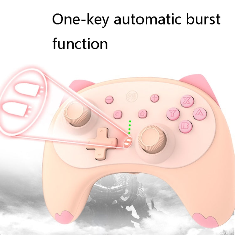 IINE Voice Wake-Up Bluetooth Handle Wireless Cat Shape Handle For Nintendo Switch, Blue, Orange Pink, Black White