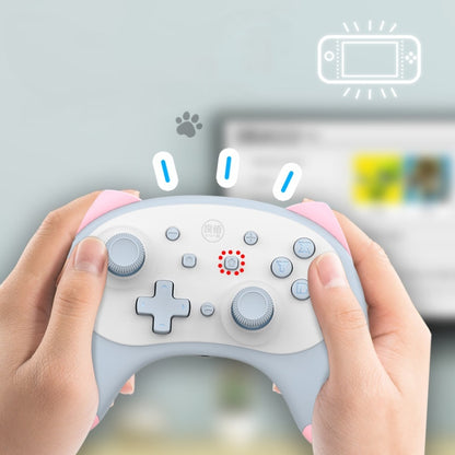 IINE Voice Wake-Up Bluetooth Handle Wireless Cat Shape Handle For Nintendo Switch, Blue, Orange Pink, Black White
