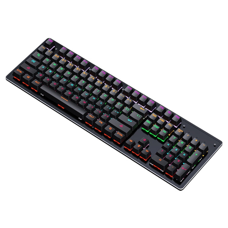 LEAVEN K880 104 Keys Gaming Green Axis Office Computer Wired Mechanical Keyboard, Cabel Length:1.6m, Black, White