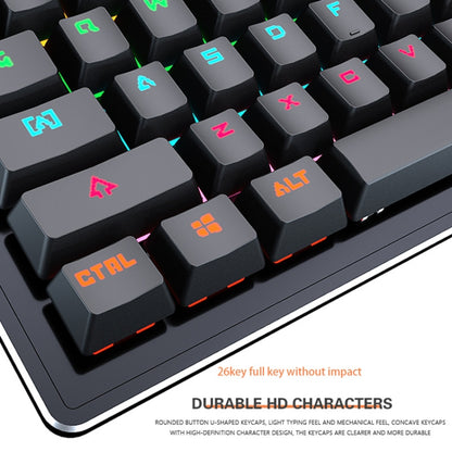 LEAVEN K880 104 Keys Gaming Green Axis Office Computer Wired Mechanical Keyboard, Cabel Length:1.6m, Black, White