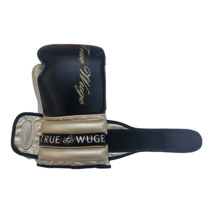 Boxing Sanda Gloves Free Fighting Half Finger Boxing Gloves, Black Golden