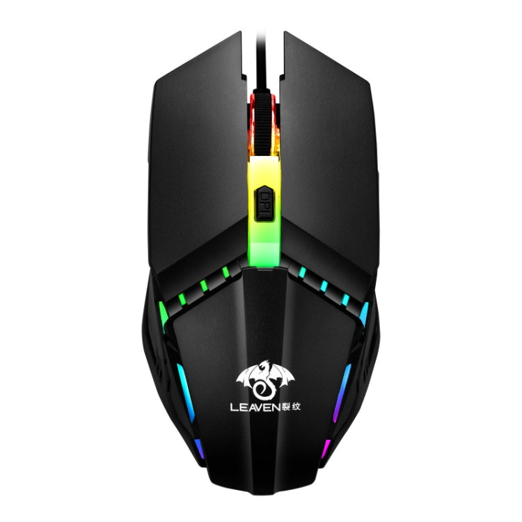 LEAVEN 7 Keys 4000DPI USB Wired Computer Office Luminous RGB Mechanical Gaming Mouse, Cabel Length:1.5m, S30 Black, S30 White, S30 Pink, S10 Black