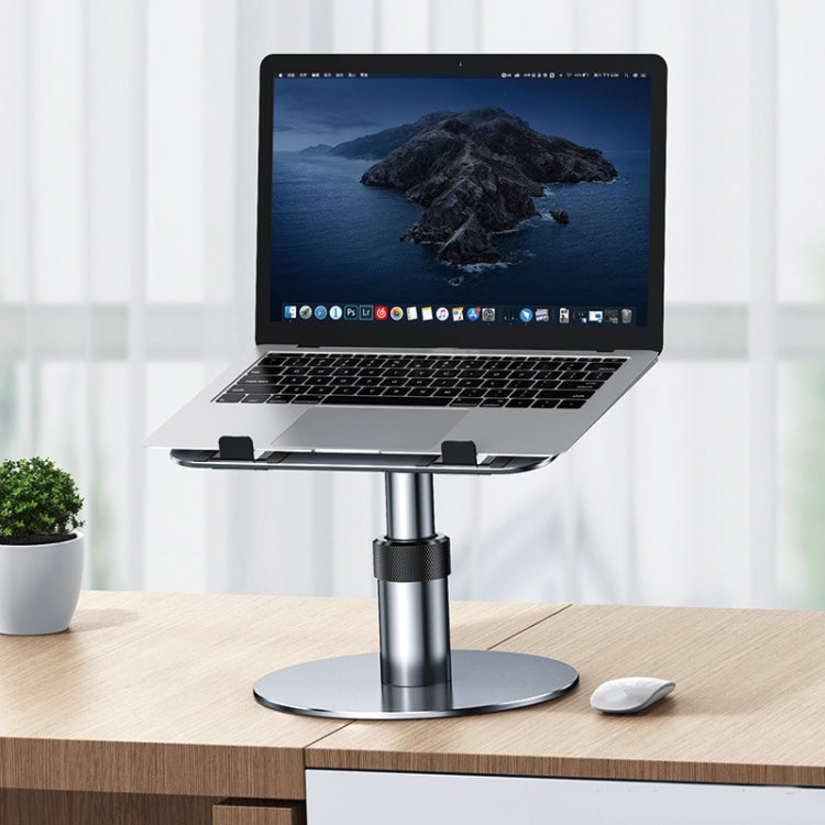 Oatsbasf 03597 Aluminum Alloy Notebook Heightening Bracket Notebook Computer Lifting Heat Dissipation Bracket Mobile Folding Table,Style:, Elite Version-Gray, Deluxe Edition-Silver